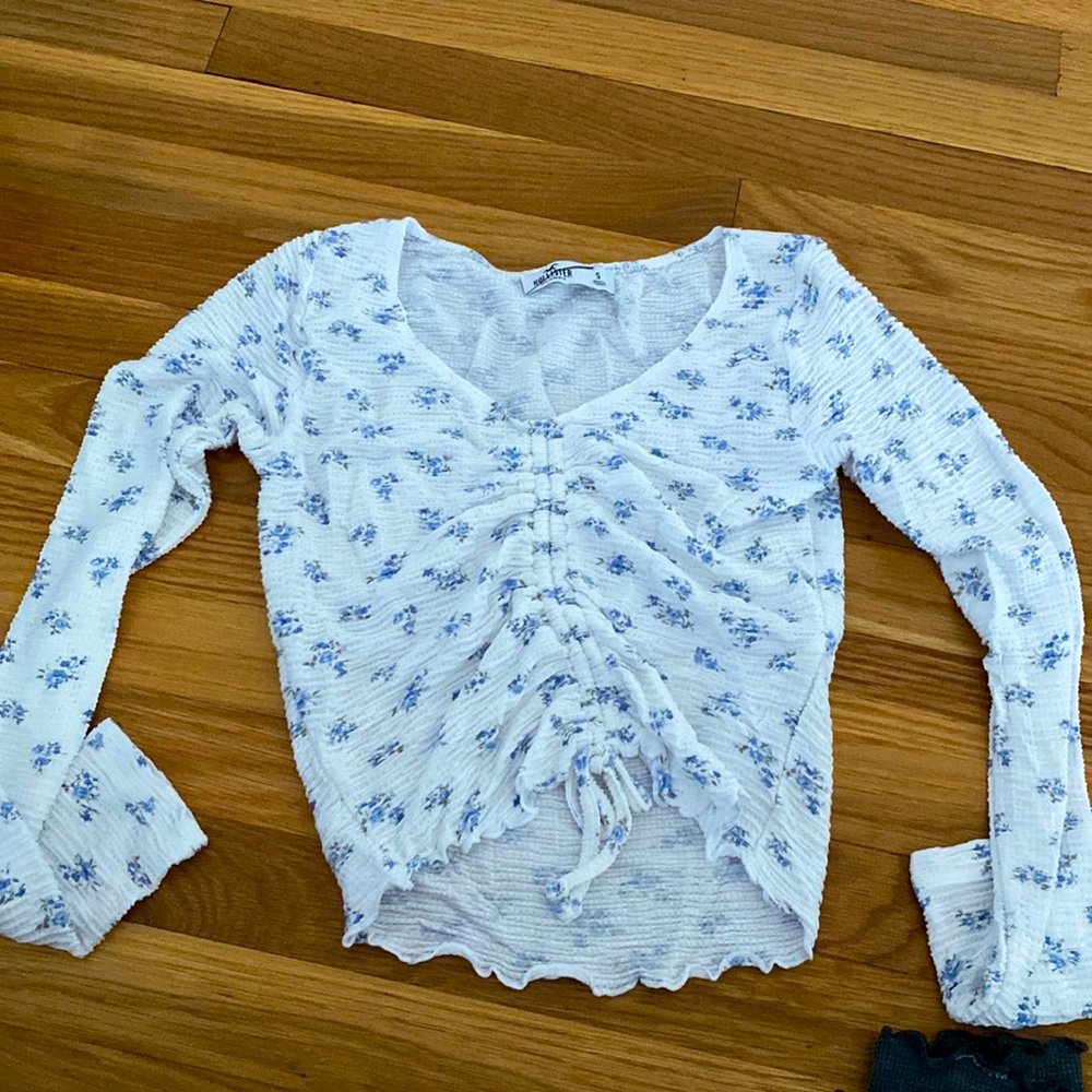 Hollister long sleeve tie shirt